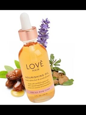 LOVE Hair Nourishing Oil - New In Box, Sealed Bottle 2oz, Cruelty Free